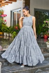 Glamours By Chansi Trendz CT 16 Multilayer Georgette Printed Gown Suppliers In India
